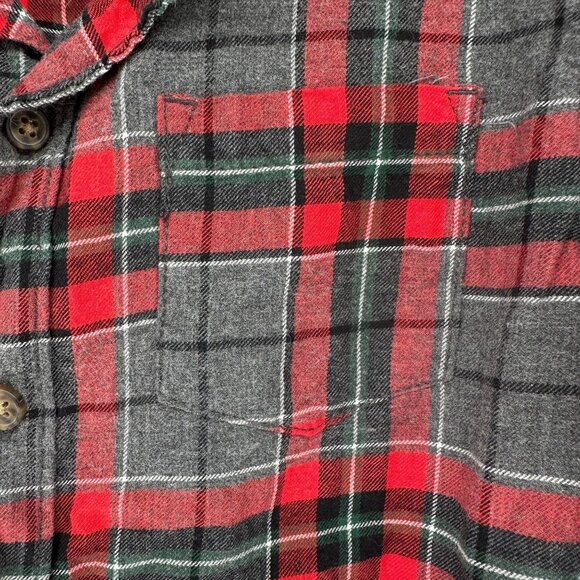 Carters Button Up Shirt Boys Size 8 Gray Red Plaid Cotton Casual Long Sleeve - Picture 2 of 5